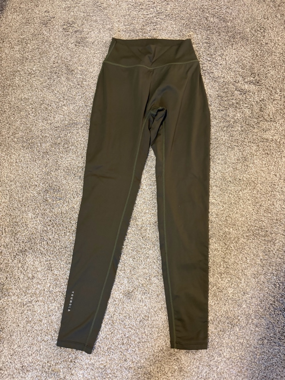 YoungLA Women’s Leggings Urban Forest Night Green Size Medium EUC